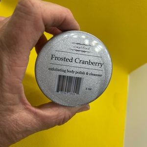 Simplified frosted cranberry exfoliating body polish cleanser